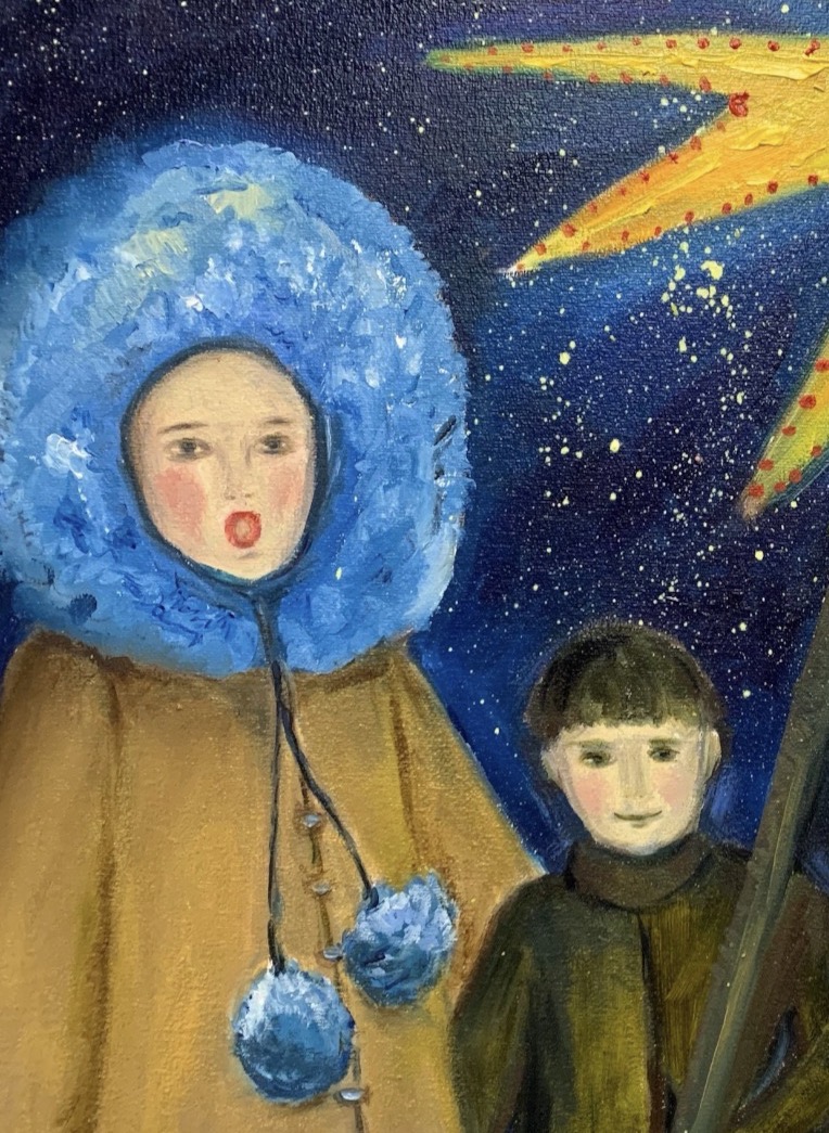 Painting detail Ukrainian Christmas